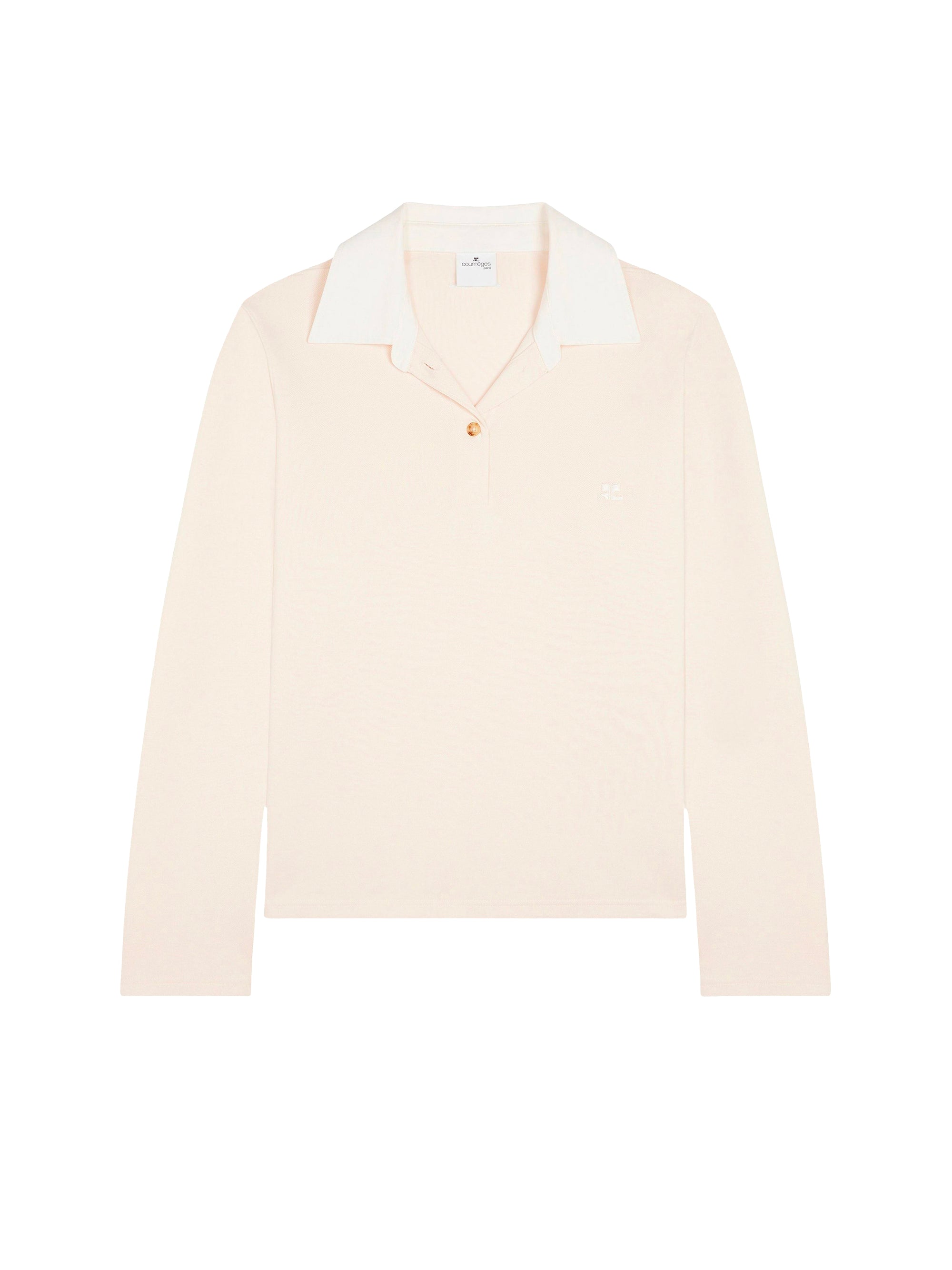 Contrasting cotton polo Shirt - Natural & White