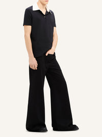 Contrasting cotton Polo - Black & White