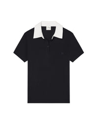Contrasting cotton Polo - Black & White