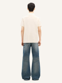 Contrasting cotton Polo - Natural & White