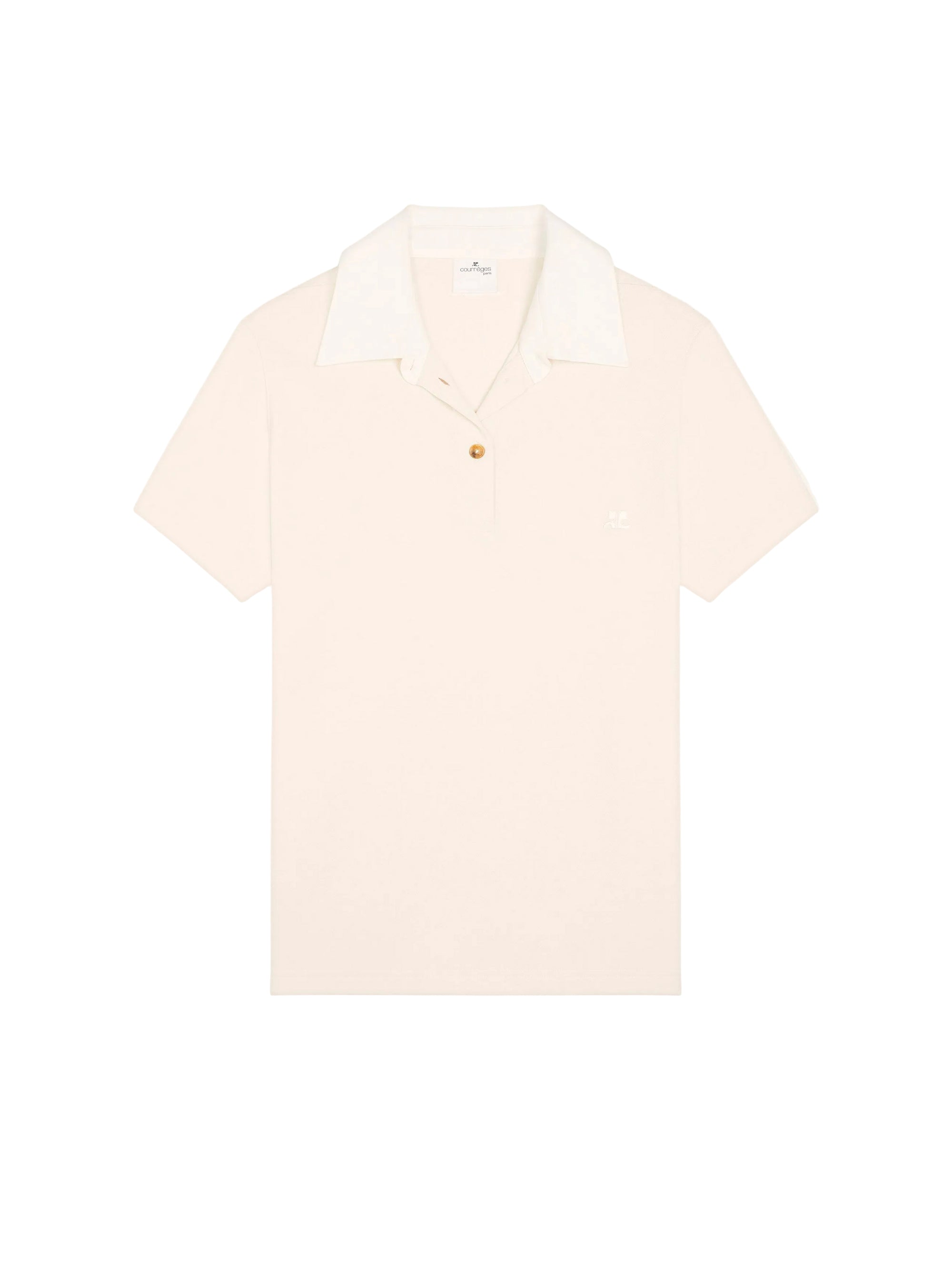 Contrasting cotton Polo - Natural & White