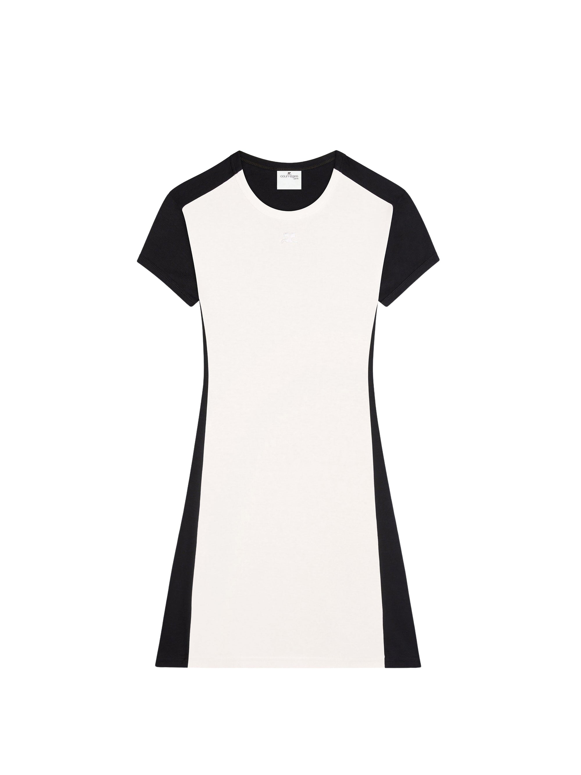 Contrast frame mini Dress - White & Black