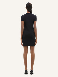 Contrast frame mini Dress - Mud Brown & Black