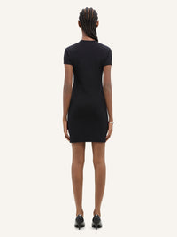 Contrast frame mini Dress - Brown