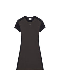 Contrast frame mini Dress - Brown
