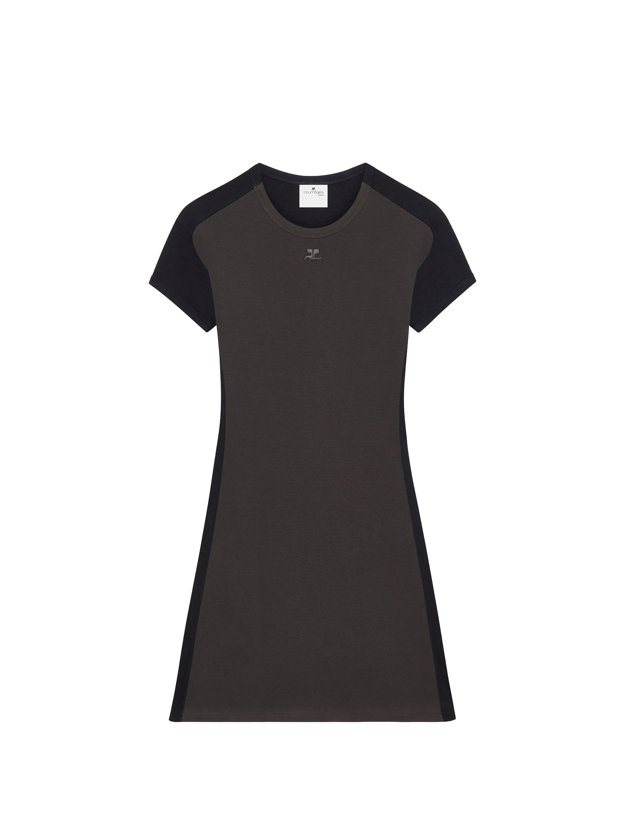 Contrast frame mini Dress - Brown
