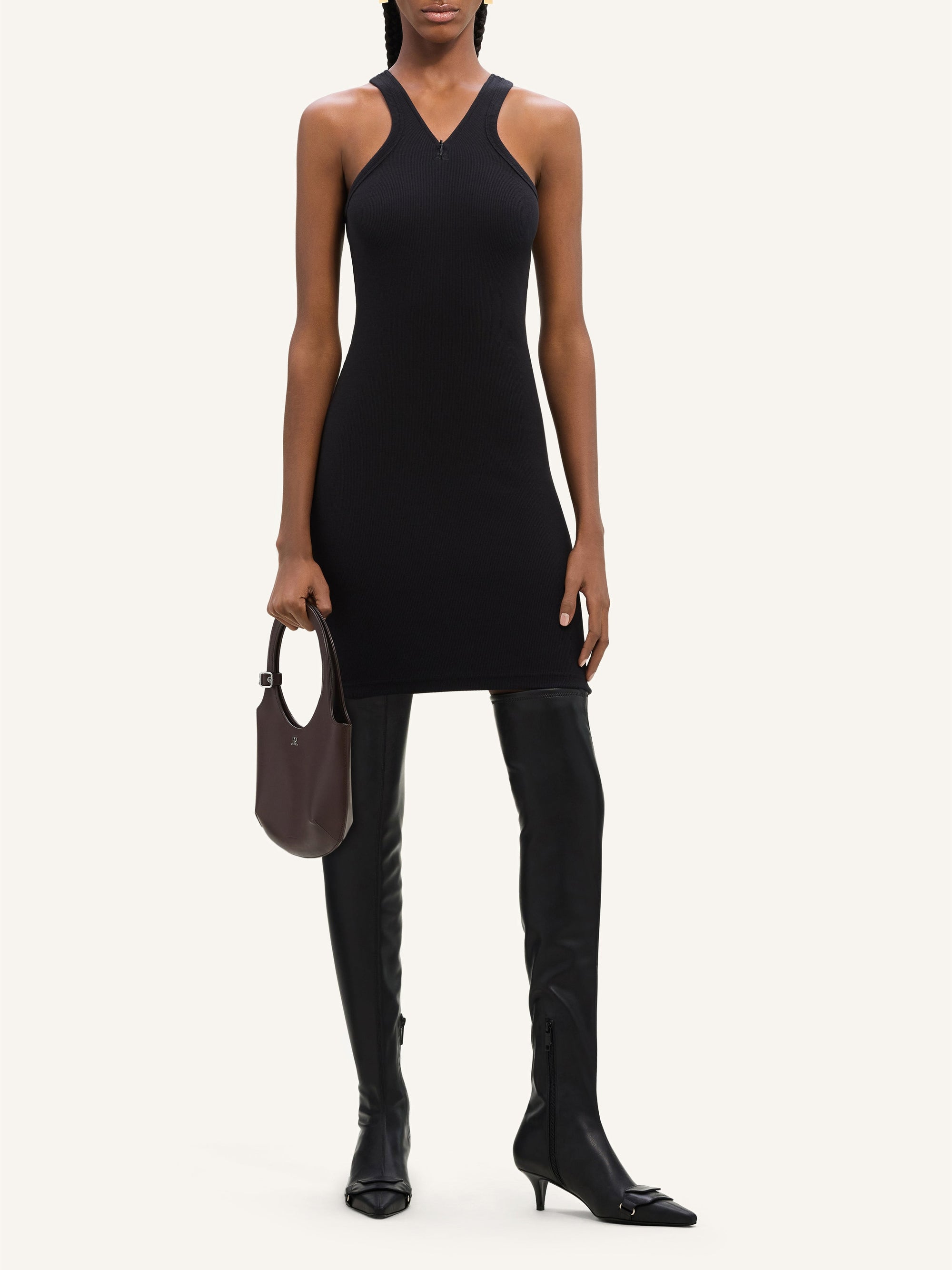 Criss cross 90's mini Dress - Black