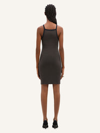 Contrast mini Dress - Brown