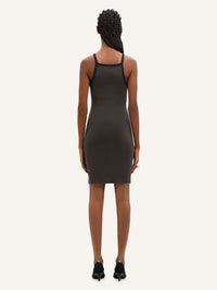 Contrast mini Dress - Mud Brown & Black