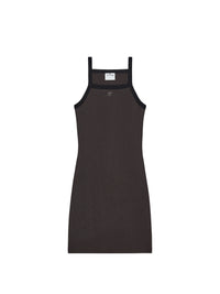 Contrast mini Dress - Brown