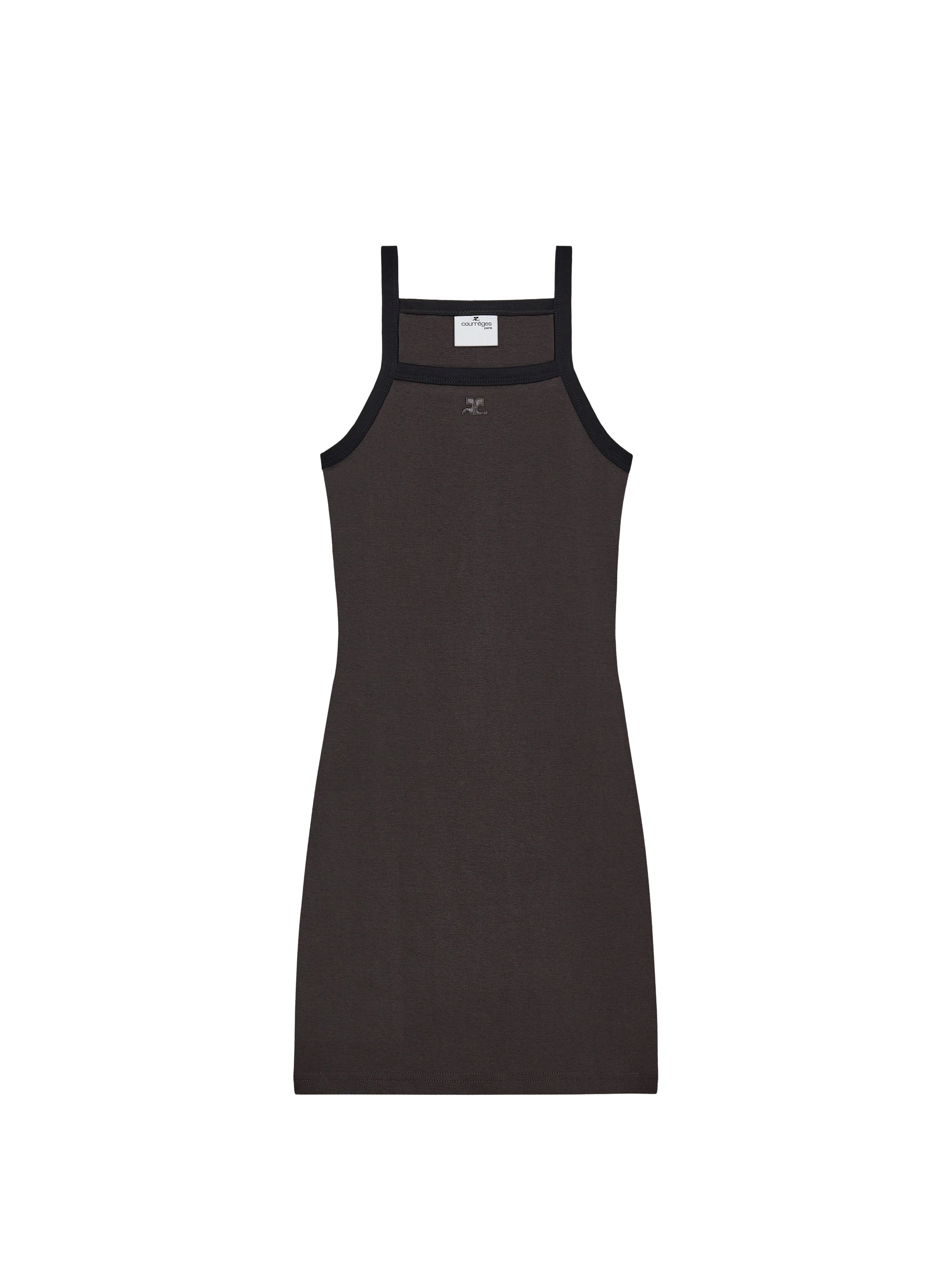 Contrast mini Dress - Brown