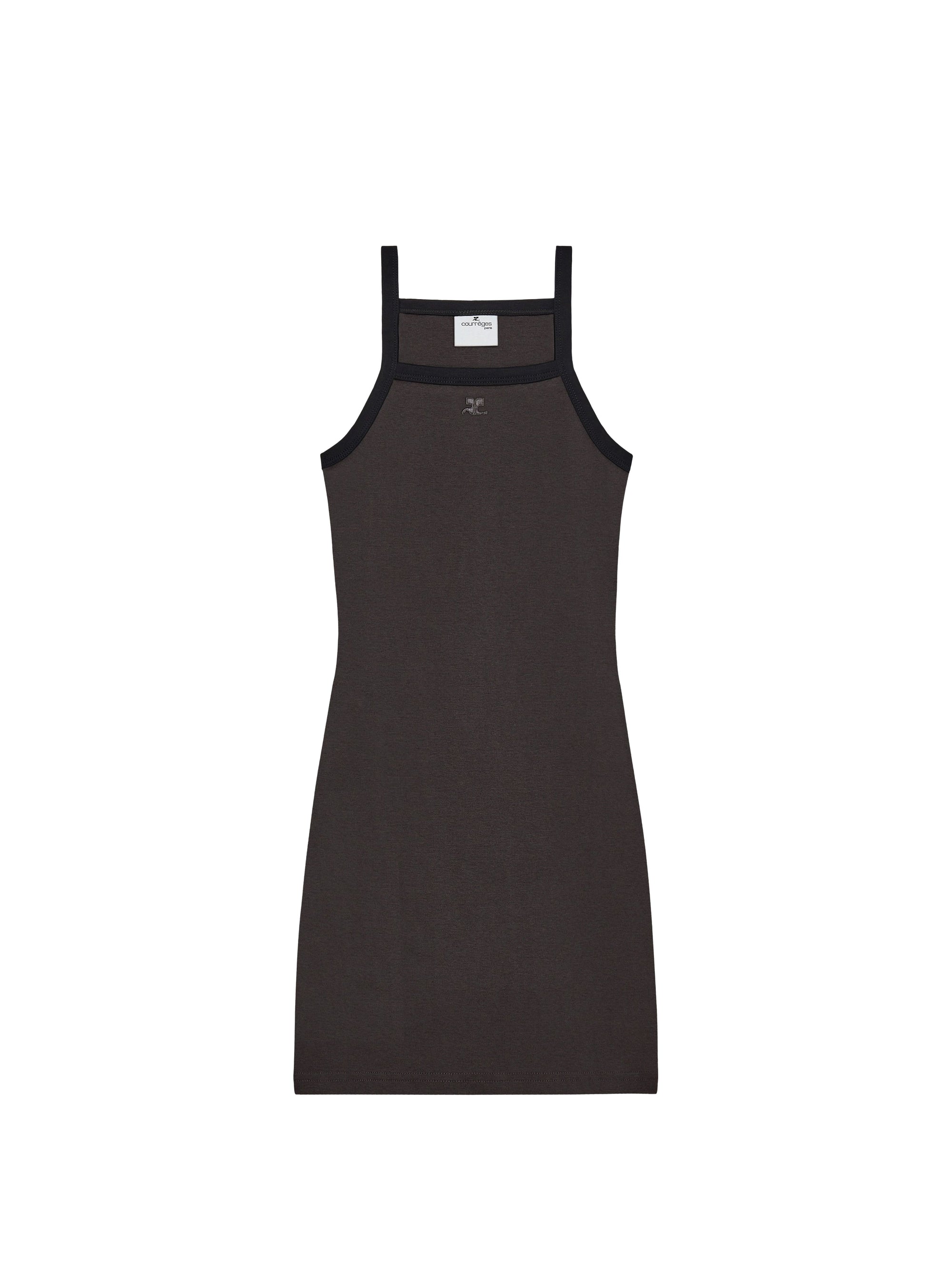 Contrast mini Dress - Mud Brown & Black