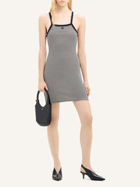 Contrast houndstooth mini Dress - White & Black
