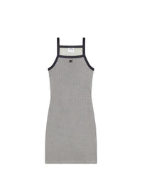 Contrast houndstooth mini Dress - White & Black