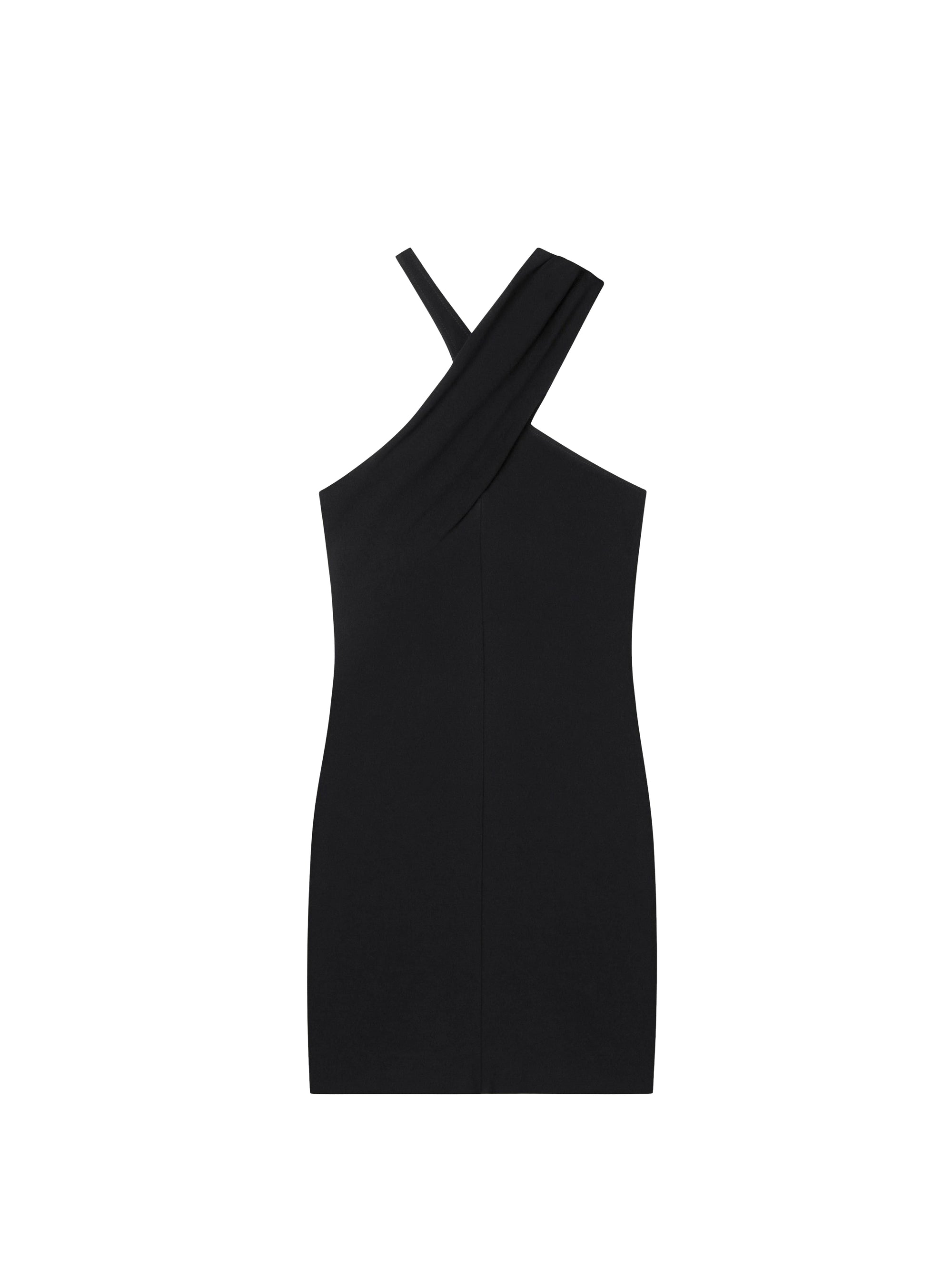 Criss cross mini jersey Dress - Black