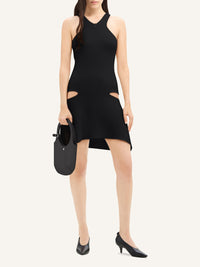 Criss cross jersey mini Dress - Black