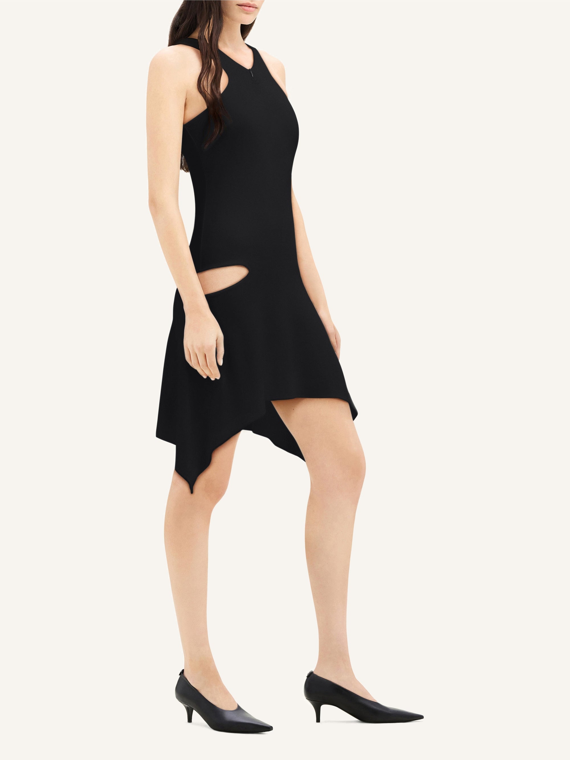 Criss cross jersey mini Dress - Black