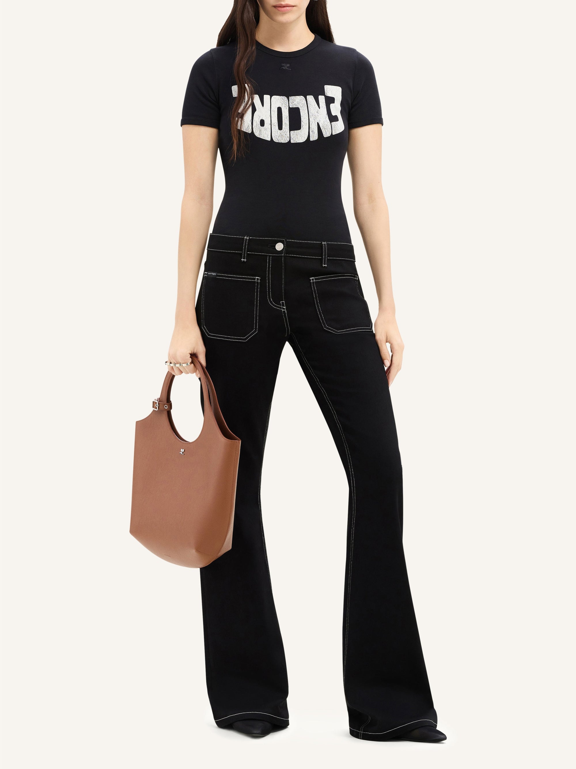 Encore contrast T-Shirt - Black & Natural