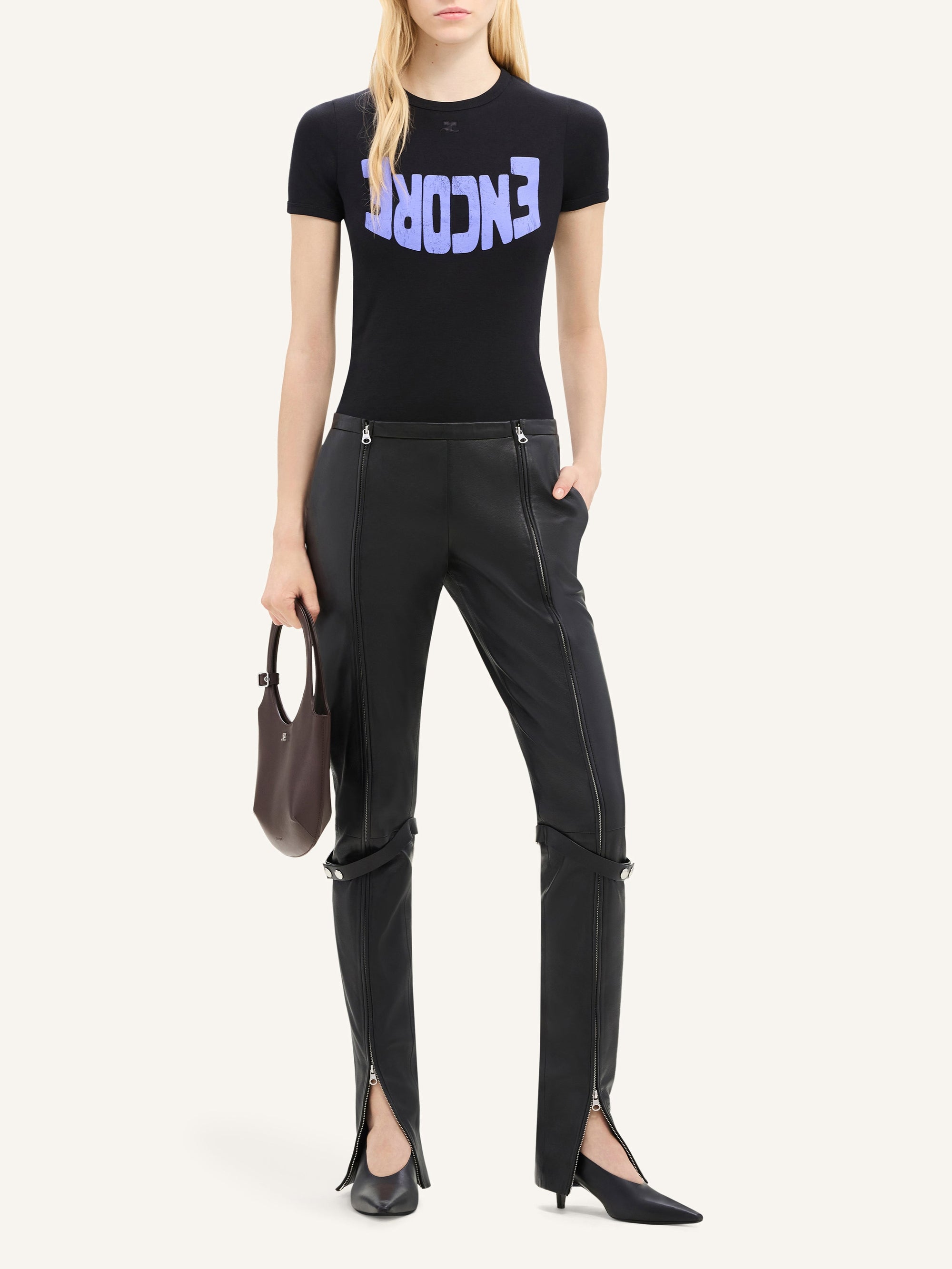 Encore contrast T-Shirt - Black & Purple