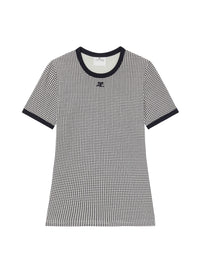Contrast houndstooth T-Shirt - White & Black
