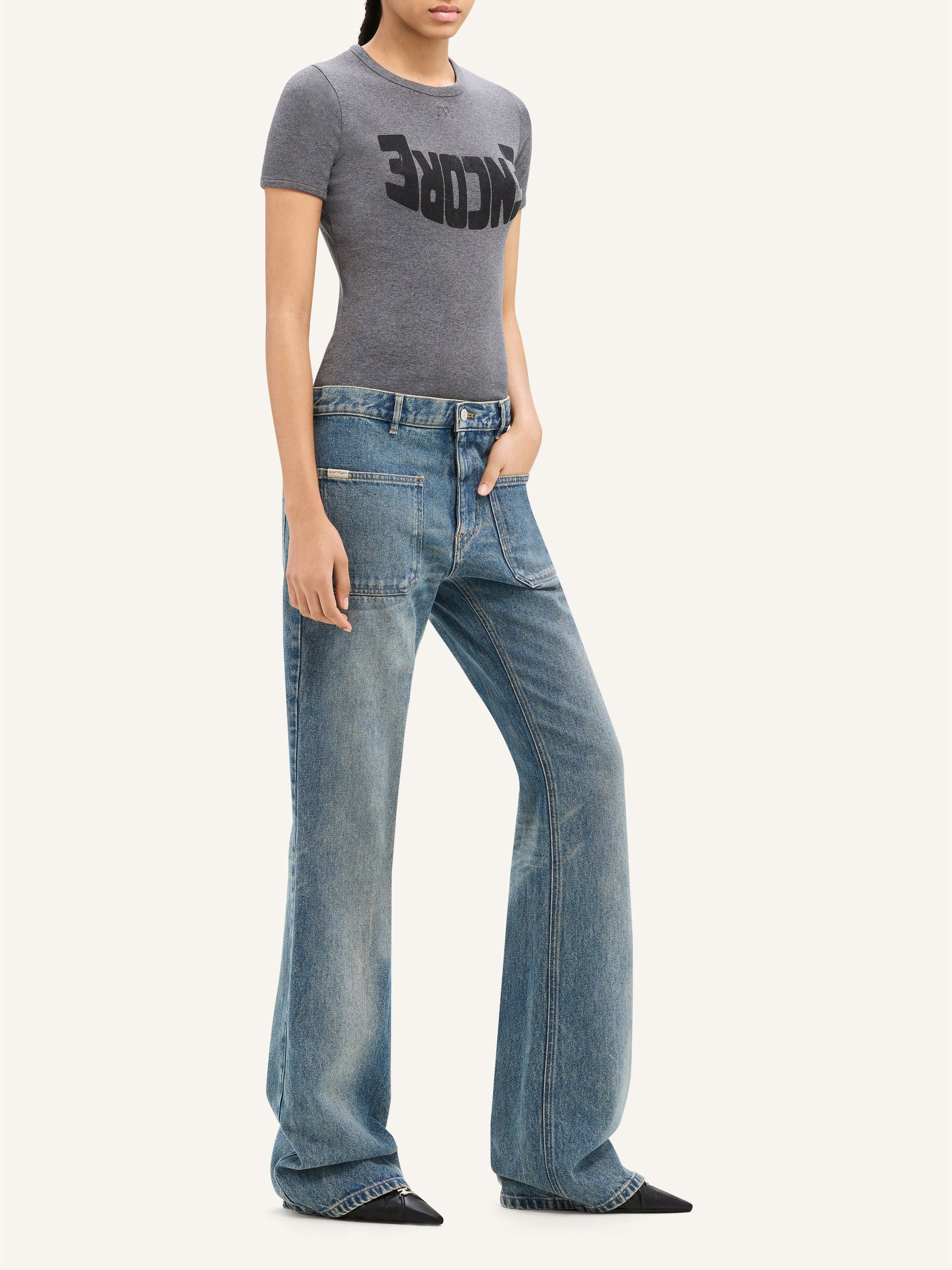 Encore contrast T-Shirt - Dark Grey & Black
