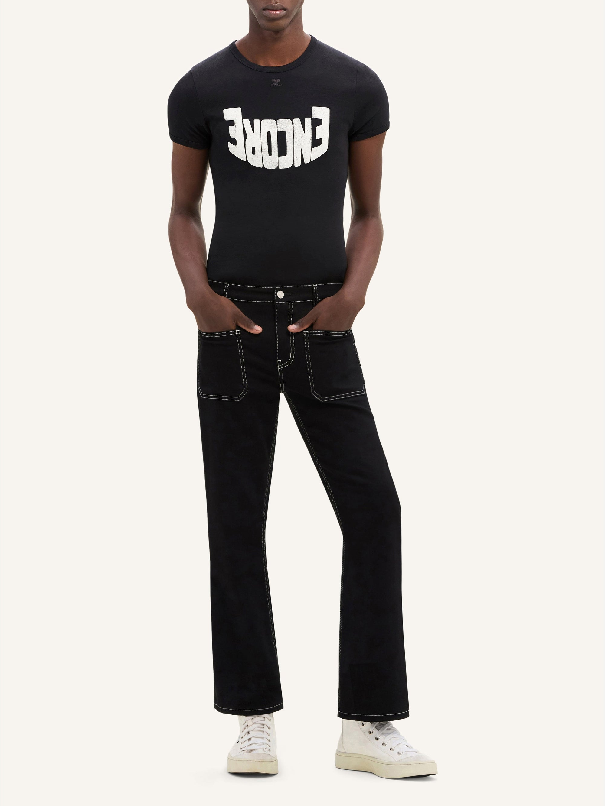 Encore contrast T-Shirt - Black & Natural