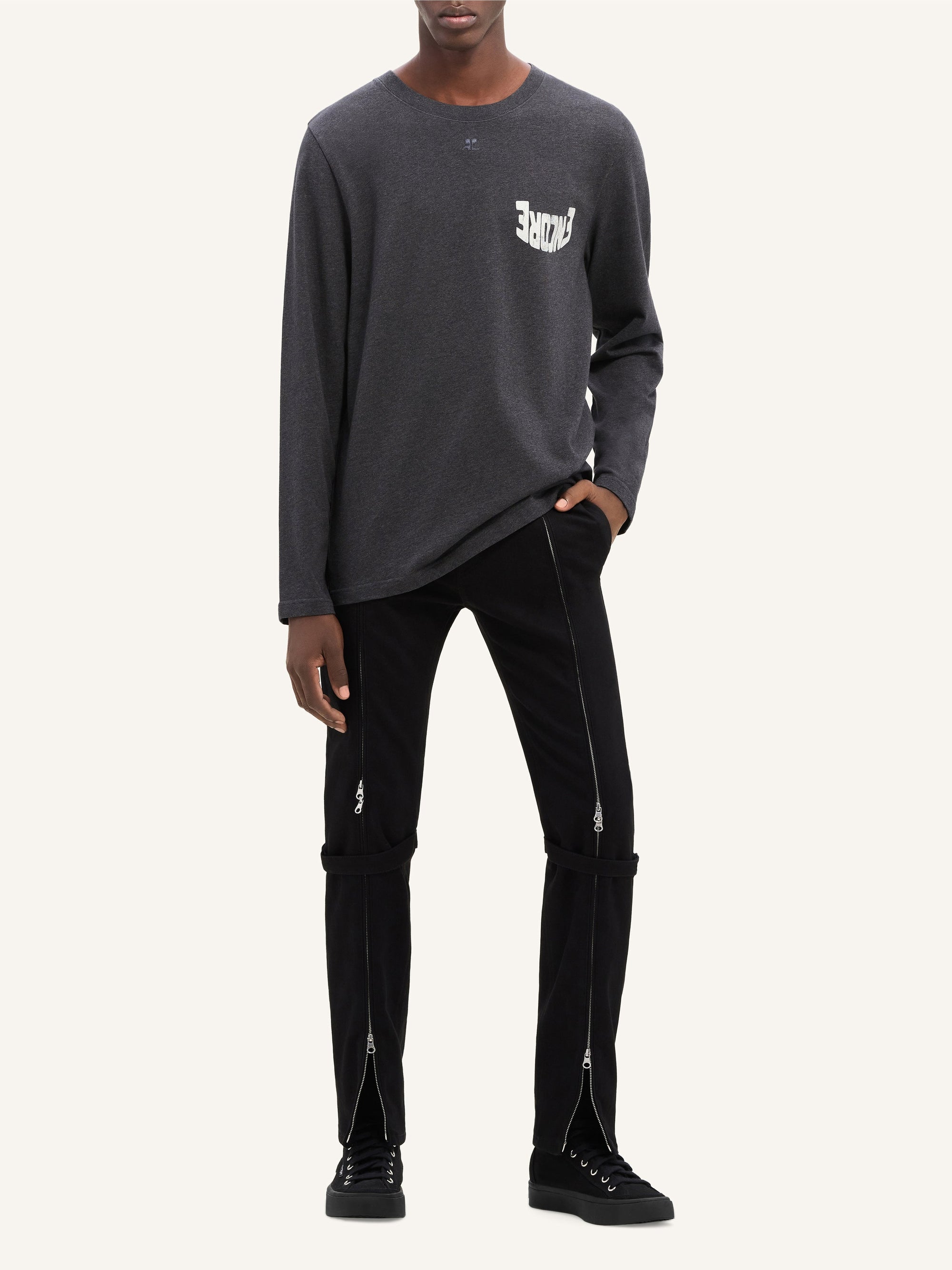 Encore long sleeved T-Shirt - Dark Grey & Natura