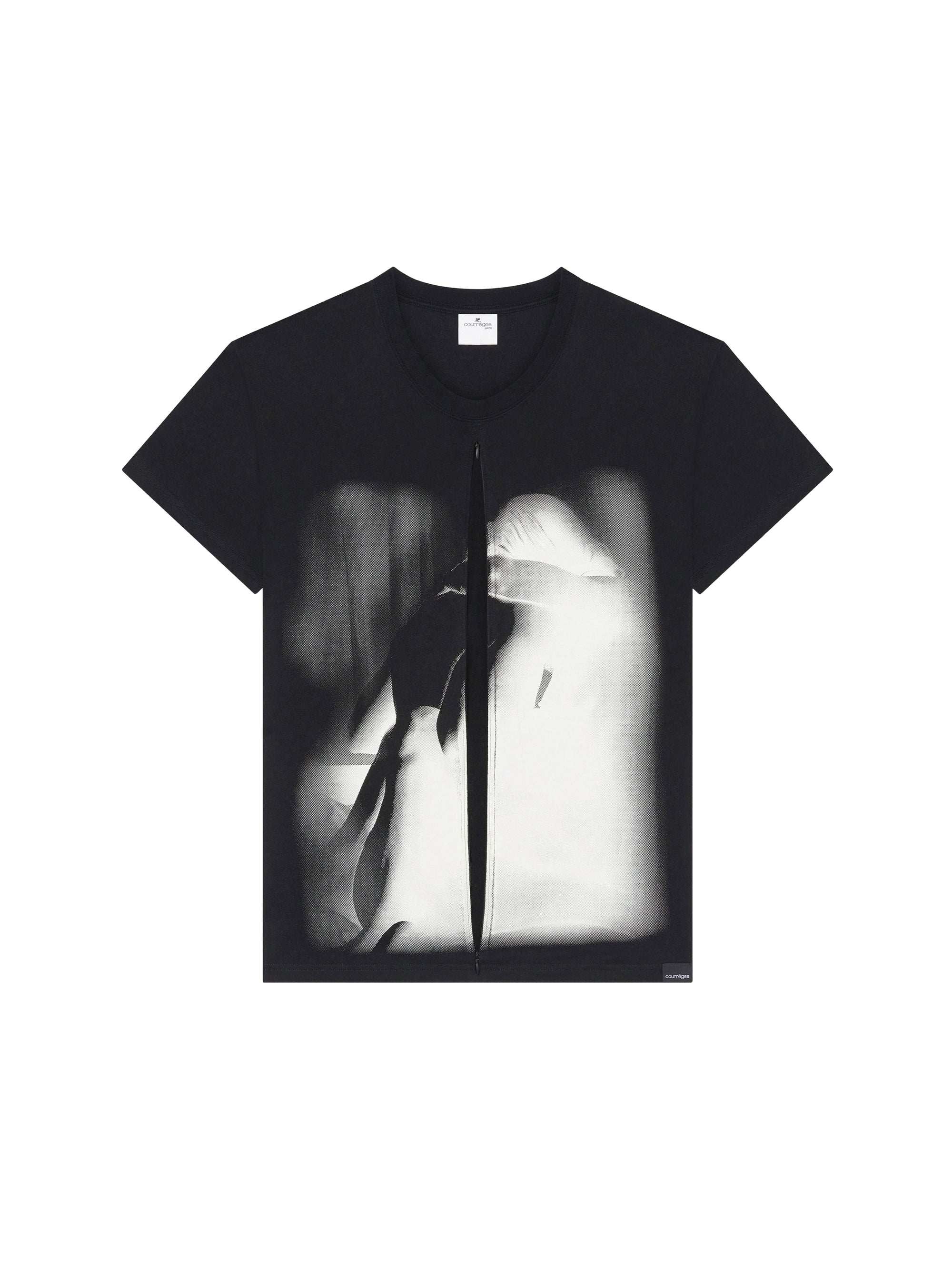 Lovers zipped t- Shirt - Black & Natural