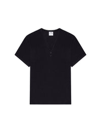 Zipped 90's rib T-Shirt - Black