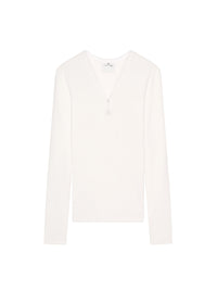 90's zip neck T-shirt - White