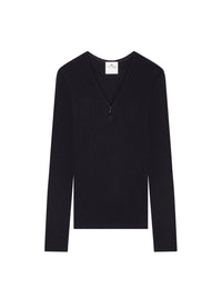 90's zip neck T-Shirt - Black