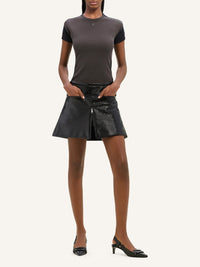Contrast frame T-Shirt - Mud Brown & Black