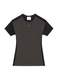 Contrast frame T-Shirt - Mud Brown & Black