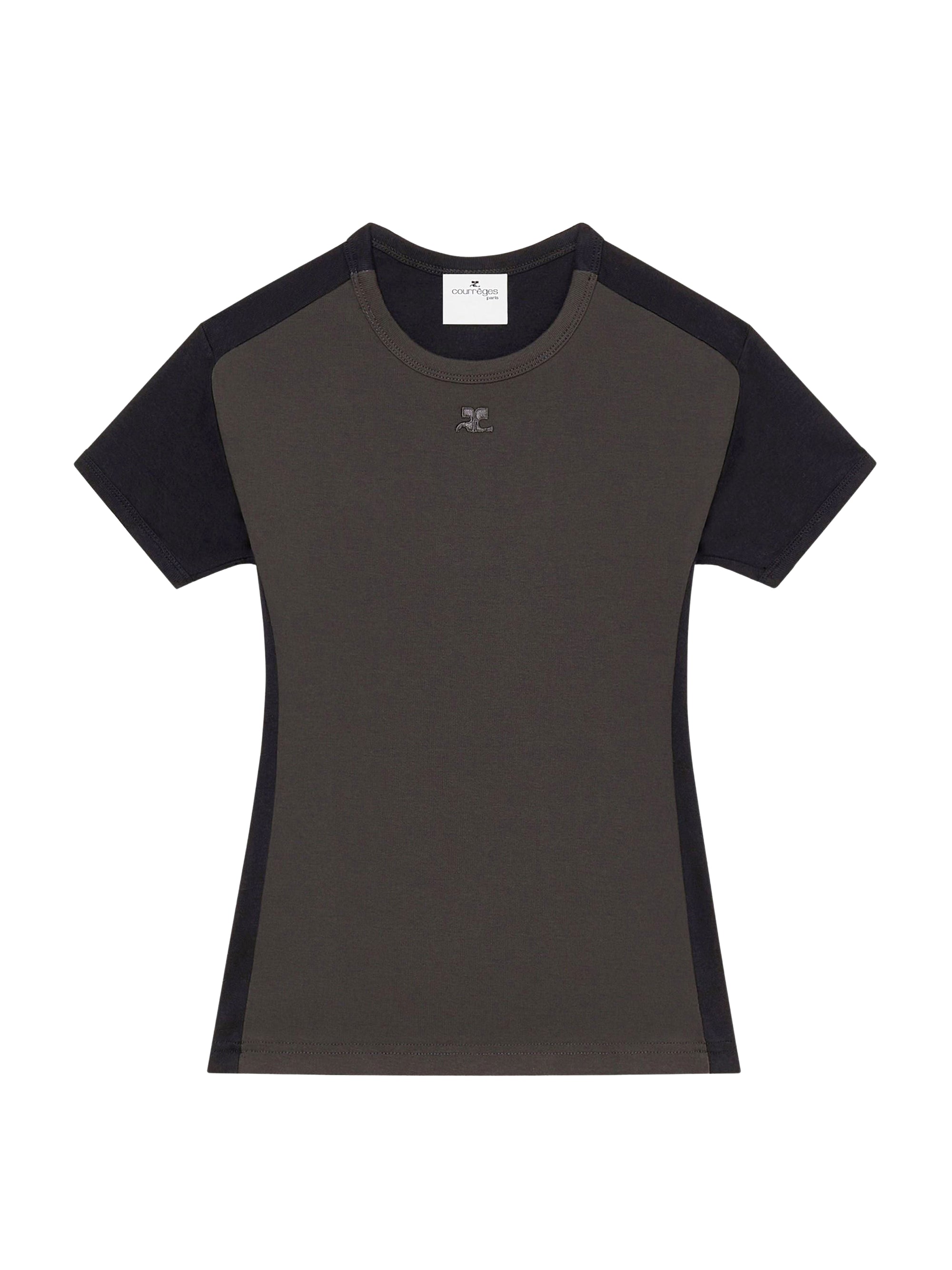 Contrast frame T-Shirt - Mud Brown & Black