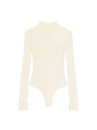 Engineered light rib knit Bodysuit - Natural