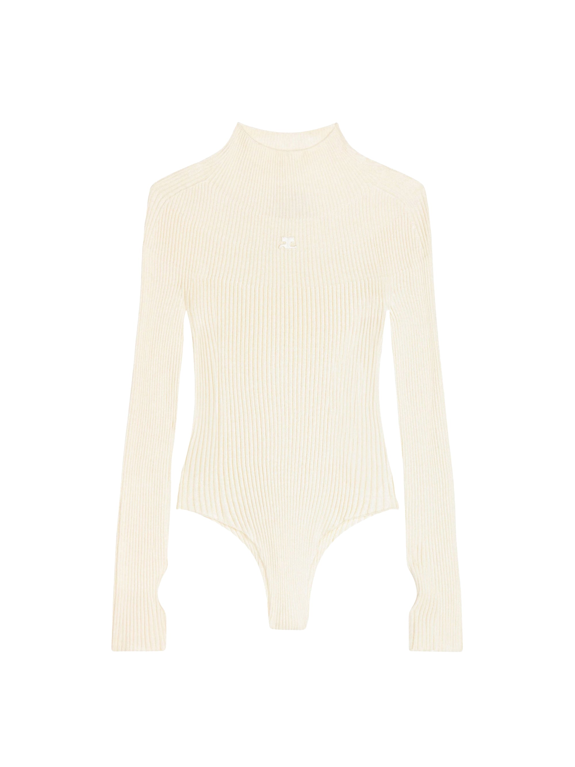 Engineered light rib knit Bodysuit - Natural