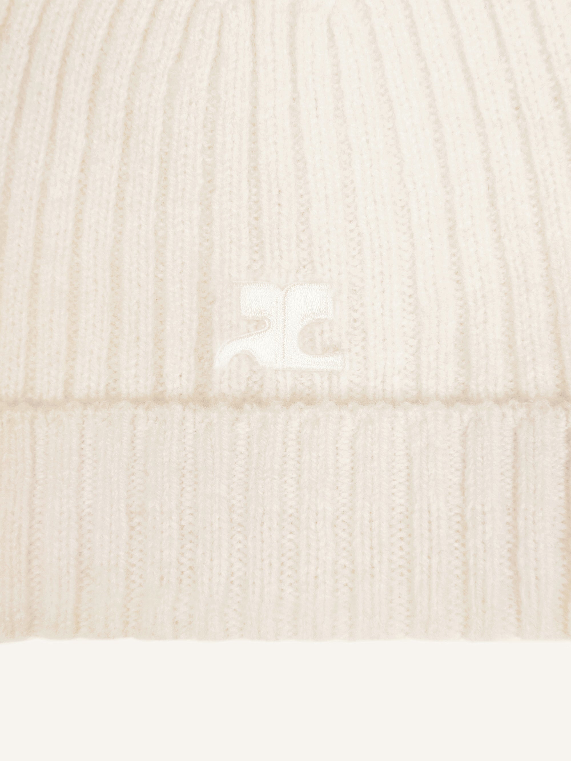 Ac ribbed lambswool Beanie - Natural