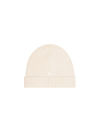 Ac ribbed lambswool Beanie - Natural