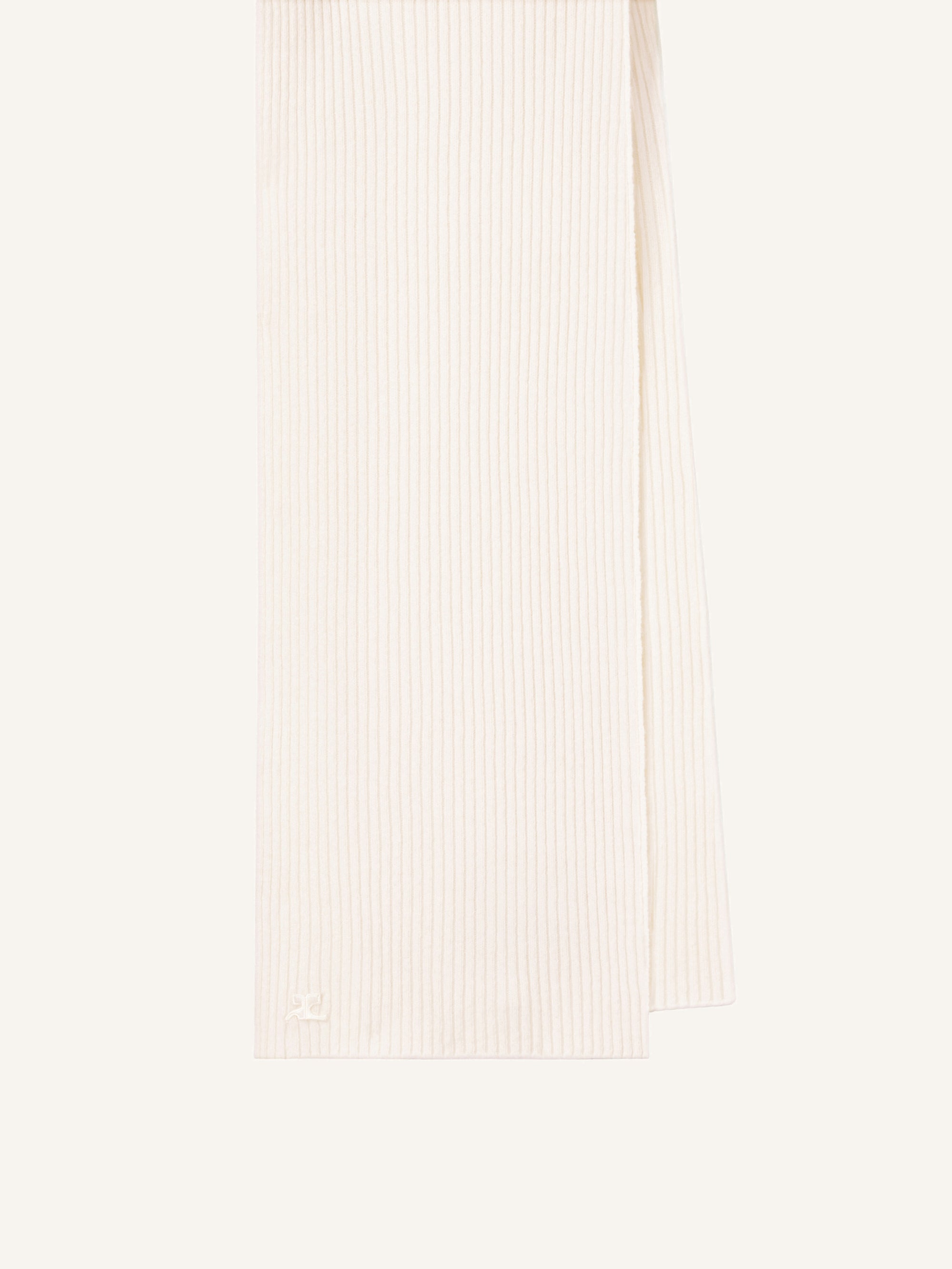 Ac ribbed lambswool Scarf - Natural