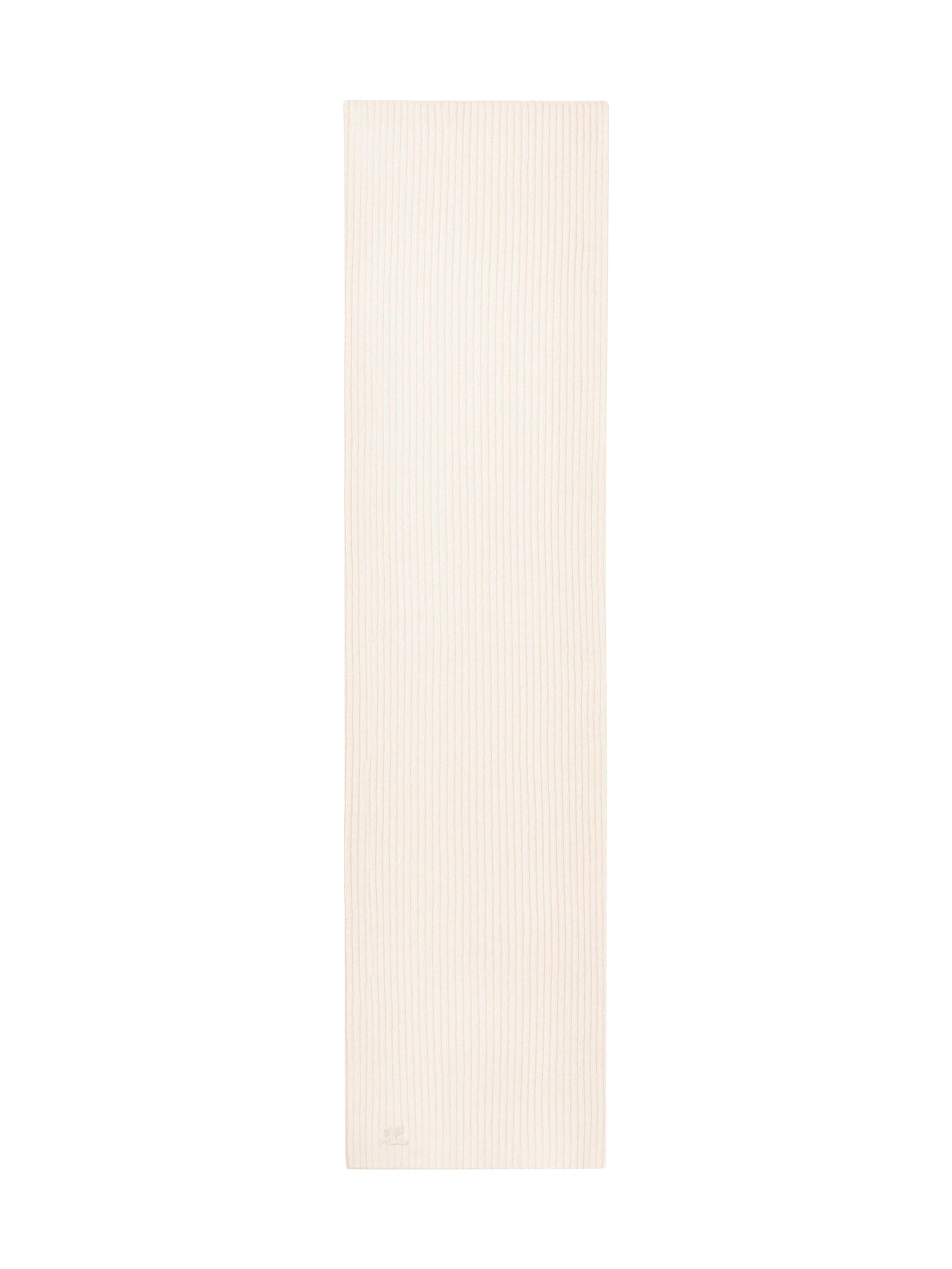Ac ribbed lambswool Scarf - Natural