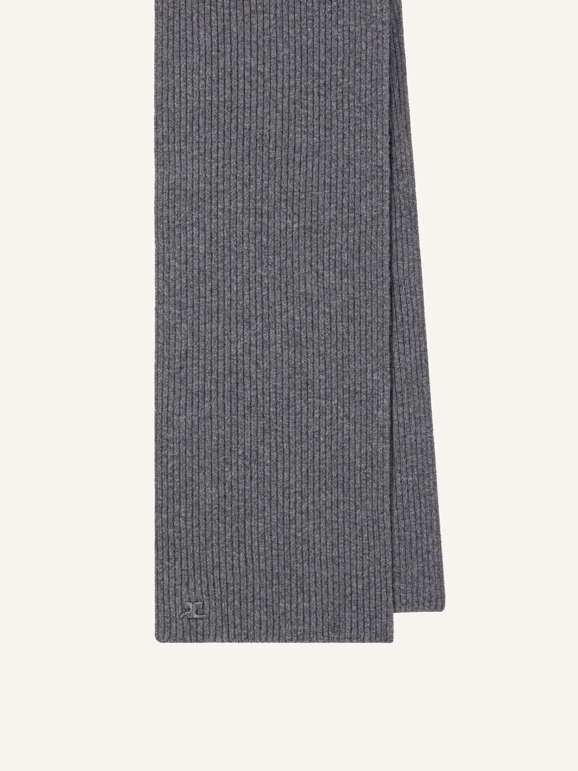 Ac ribbed lambswool Scarf - Heather Gray