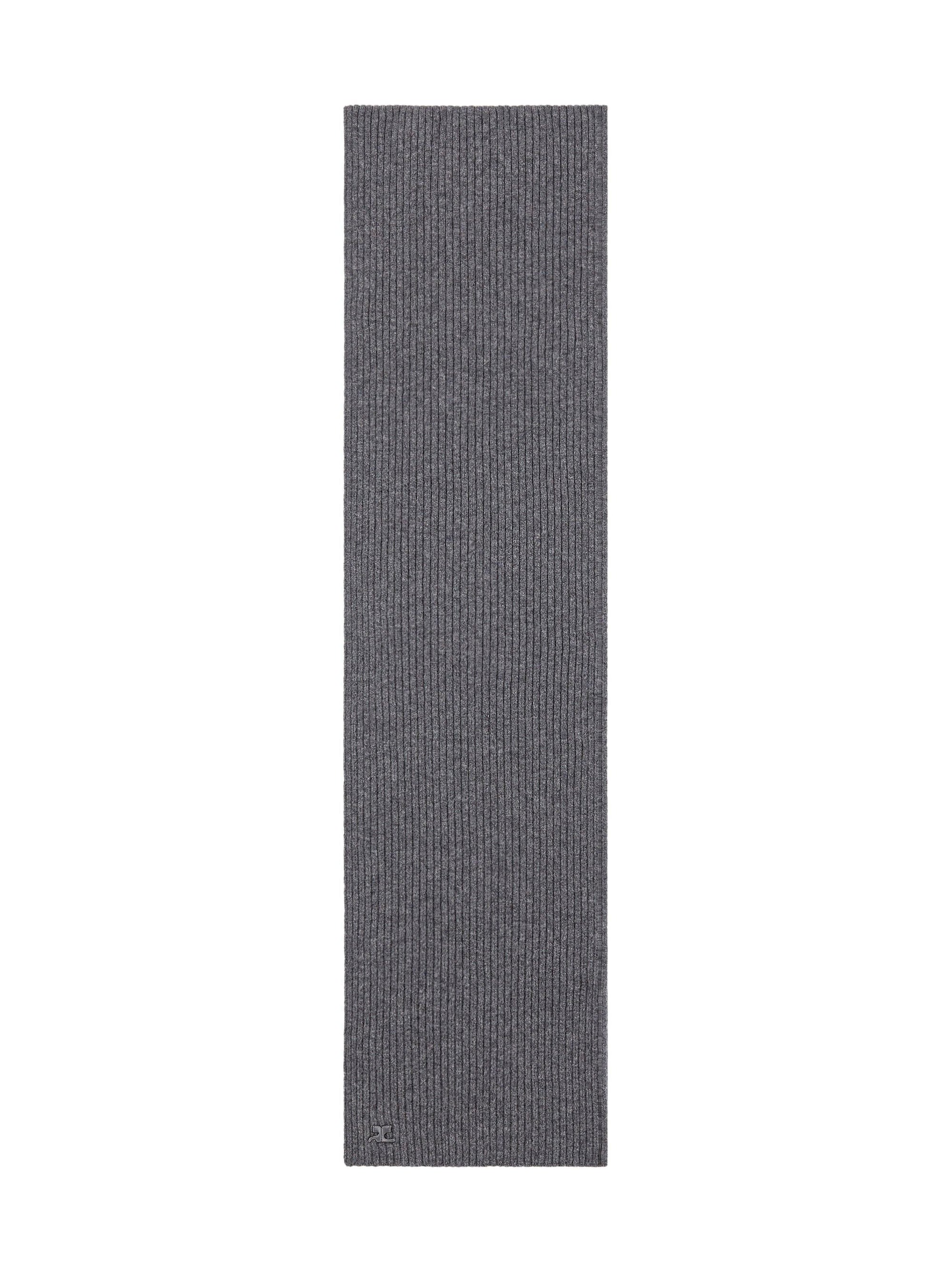 Ac ribbed lambswool Scarf - Heather Gray