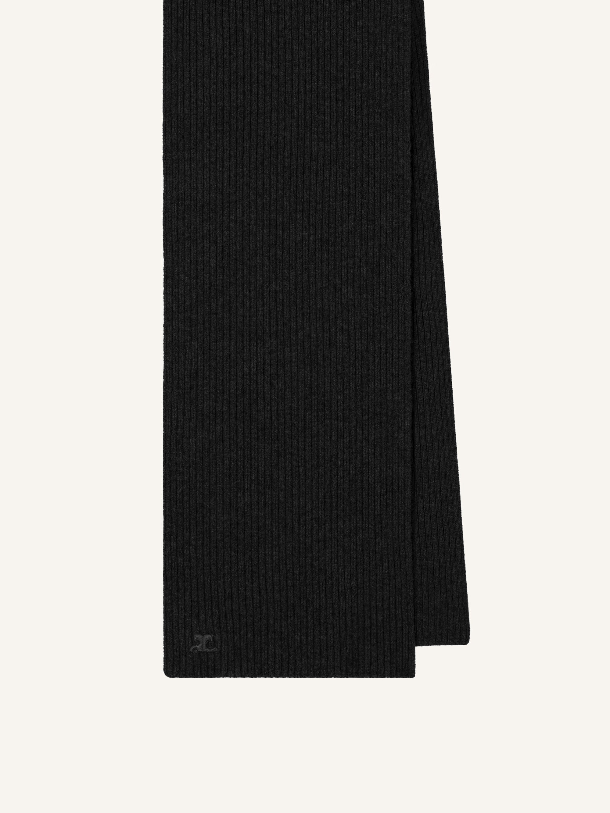 Ac ribbed lambswool Scarf - Black
