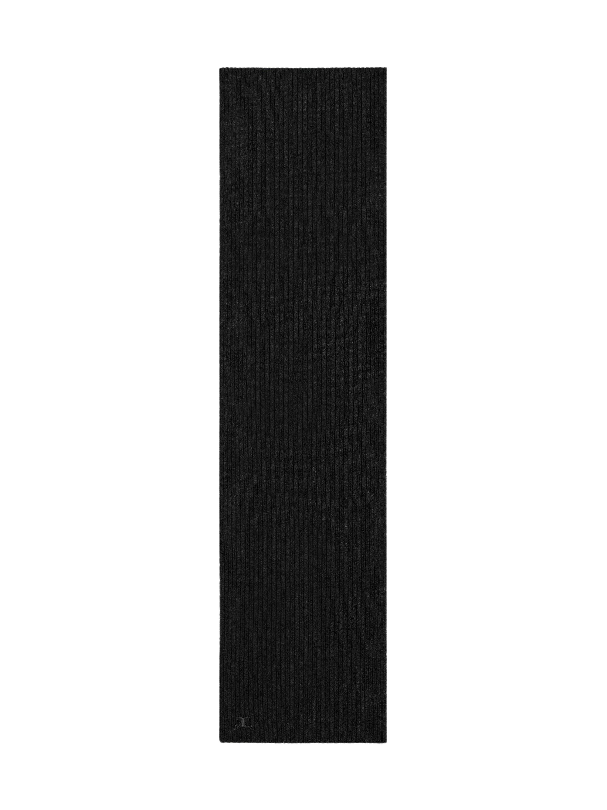 Ac ribbed lambswool Scarf - Black