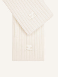 Ac ribbed lambswool Mittens - Natural