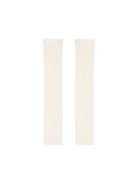 Ac ribbed lambswool Mittens - Natural