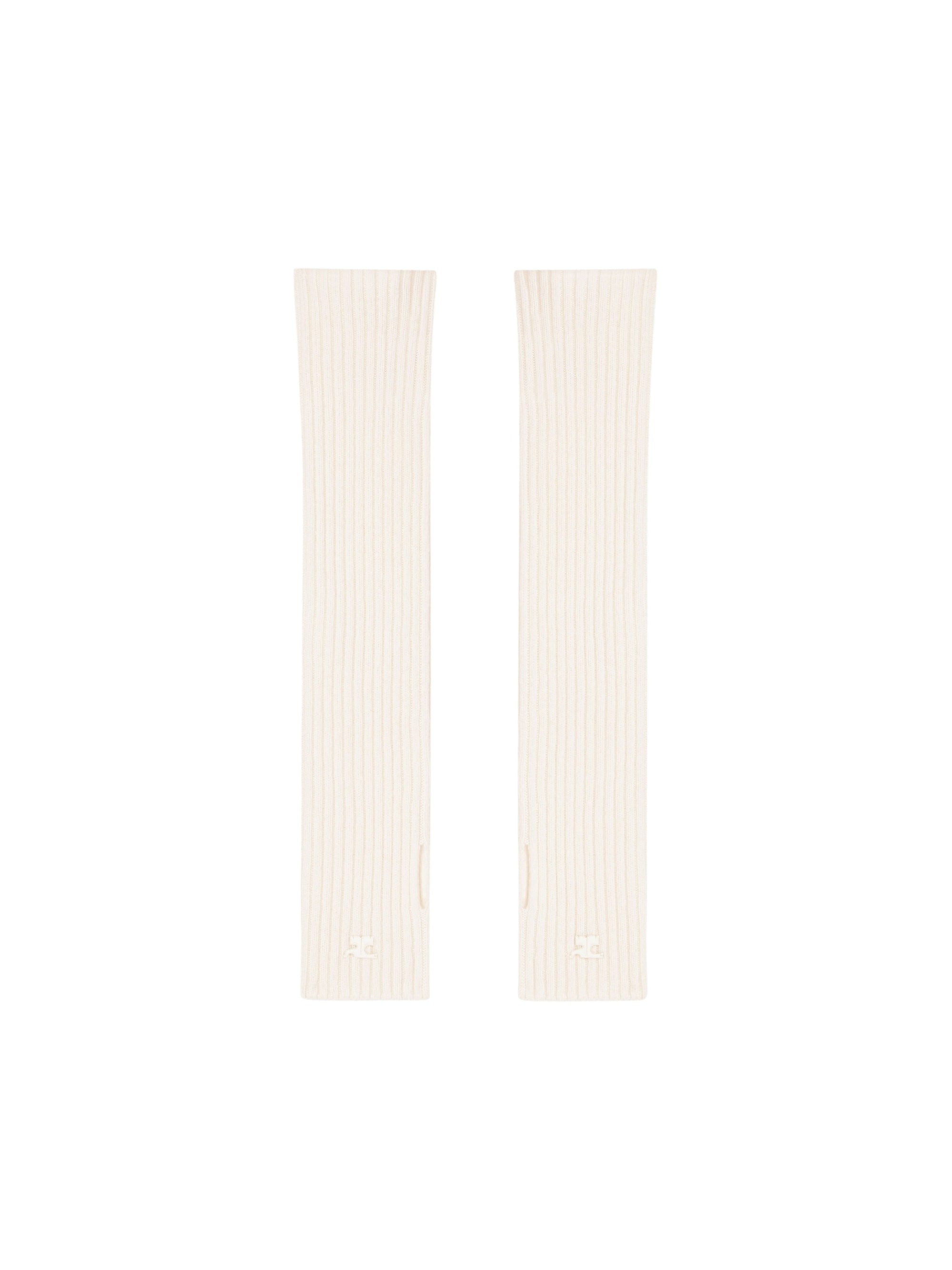 Ac ribbed lambswool Mittens - Natural