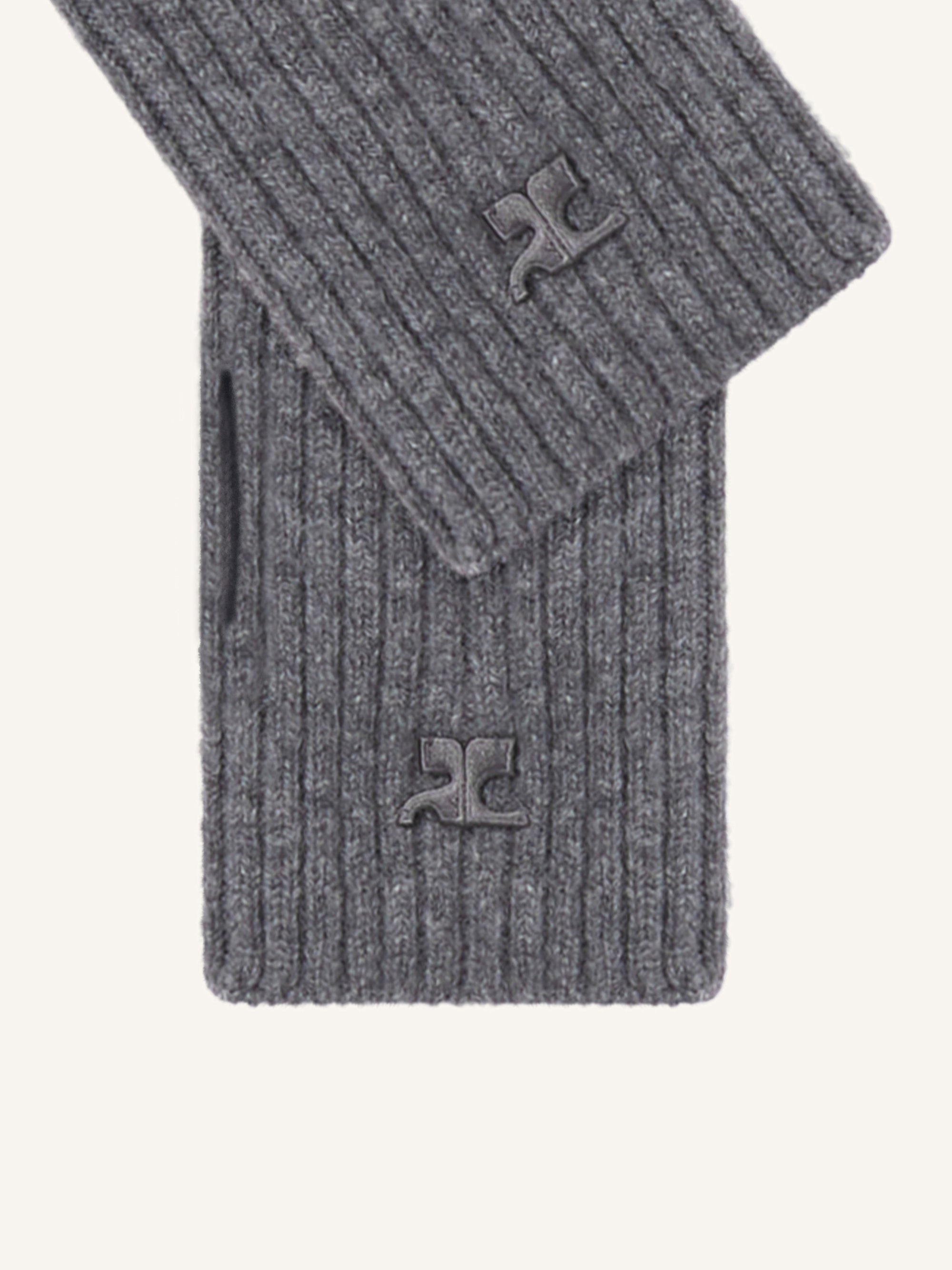 Ac ribbed lambswool Mittens - Heather Gray