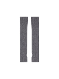 Ac ribbed lambswool Mittens - Heather Gray