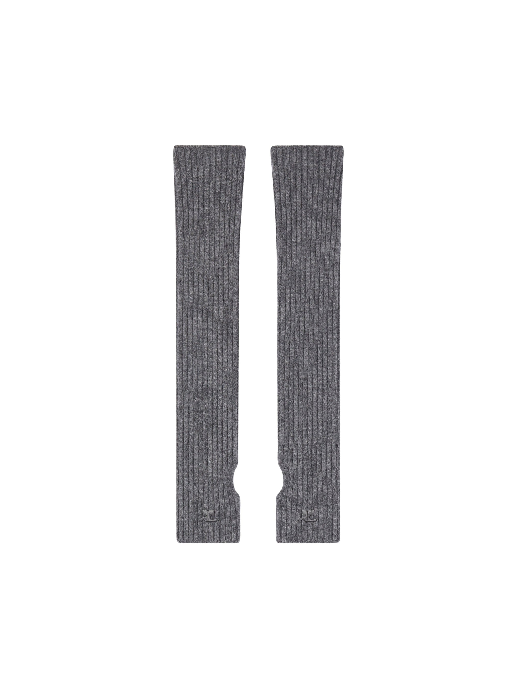 Ac ribbed lambswool Mittens - Heather Gray